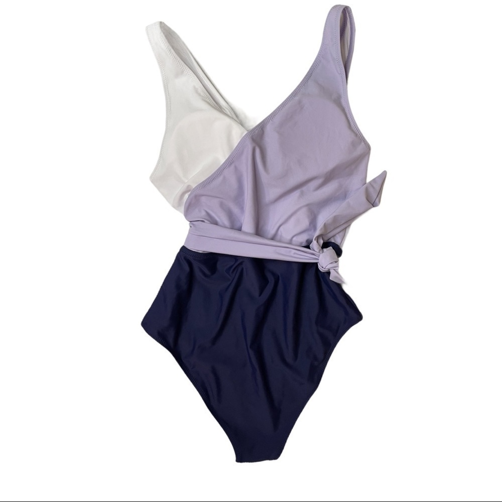 Cupshe NEW Swimsuit Wrap Colorblock Tie Side - Picture 5 of 6